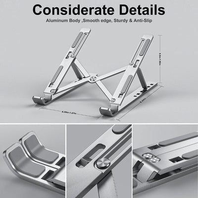 Aluminium Lightweight Laptop Stand With 7 Adjustable Height Levels